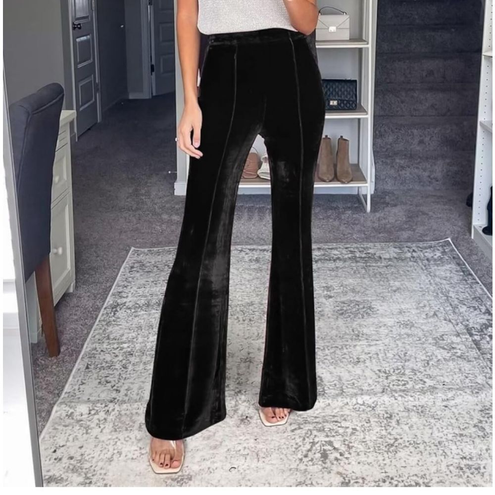 Women's High Waisted Wide Leg Bell Bottom Pants Flared Hem Size 2XL
